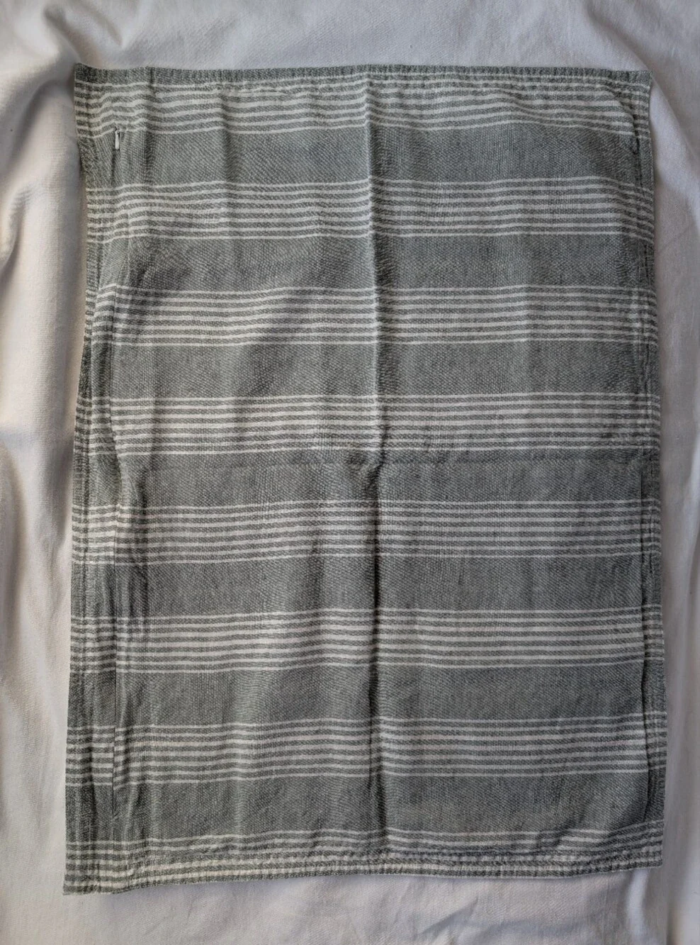 Ralph Lauren Linen Cotton Green White Striped Standard Pillow Covers - 2